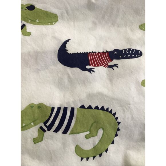Pottery Barn Kids Twin Preppy Breton Alligator Sheet Set Fitted, Sheet Pillowcas - Picture 2 of 3